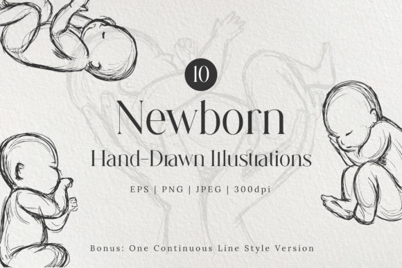 Download Newborn Baby Hand Drawn Sketch - Hand drawn Collection